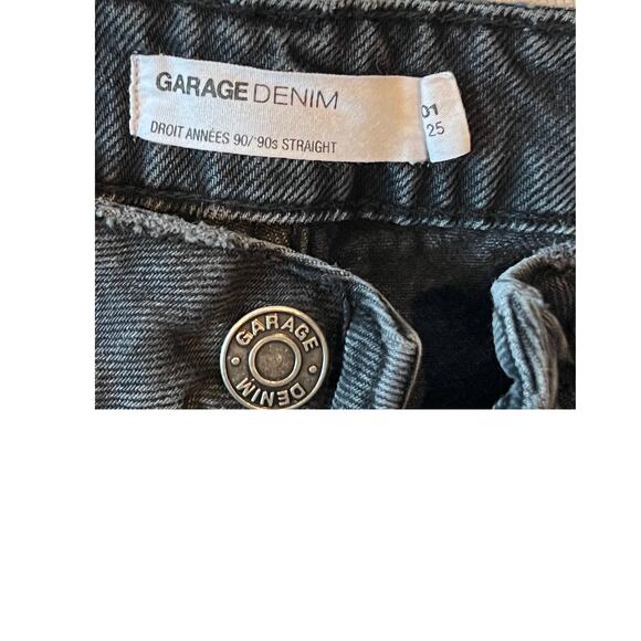 Garage Denim Black Jeans 90s Straight Womans Sz 01 - Picture 3 of 3